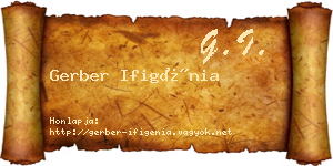Gerber Ifigénia névjegykártya